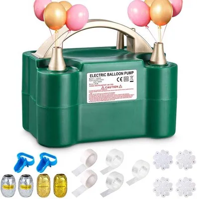 Zdjęcie produktu dla Unyqoos® Elektryczna pompka do balonów, 600W – podwójny tryb pracy (automatyczny i półautomatyczny), przenośna, z kompletnym zestawem akcesoriów, napełnia 2 balony w 3 sekundy, idealna na imprezy i wydarzenia