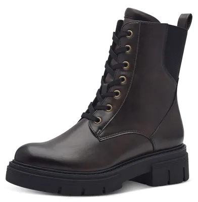 Image de Bottines pour femmes Marco Tozzi, à lacets, avec talon bloc et fermeture éclair