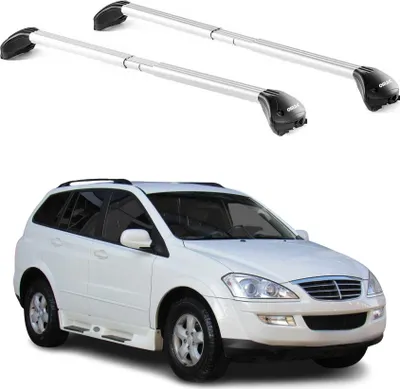 Image de Barres de toit pour Ssangyong Kyron 2005-2011 5P Gris Argenté 2 pièces ABE