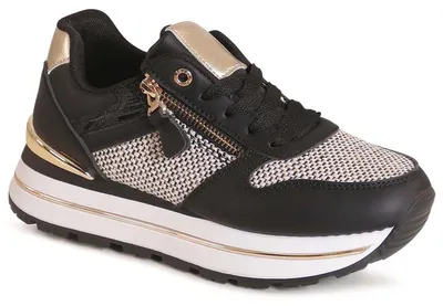 Produktbild von topschuhe24 3224 Damen Plateau Sneaker Keilabsatz Turnschuhe, Farbe:Schwarz, Größe:39 EU