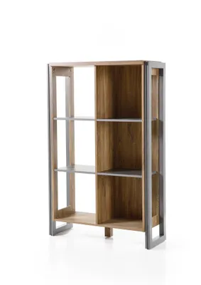Produktbild von Standregal Detroit Bücherregal 90x35x104cm Eiche Stirling schiefer Industrial-Design