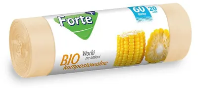 Productafbeelding van Forte Worki, composteerbare zakken, 60 liter, 20 stuks.