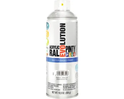 Obrázek produktu pro Barva ve spreji PINTYPLUS EVO vodní báze 400ml B199 bezbarvý lak lesklý