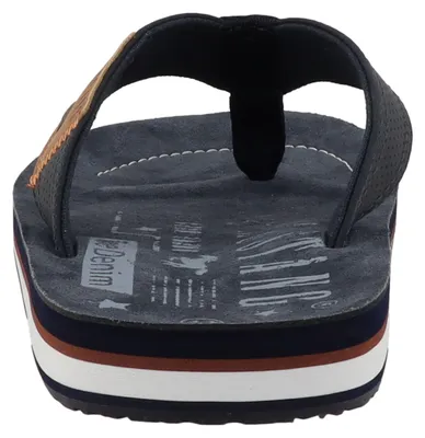 Produktbild von Mustang Herren Zehentrenner Pantolette mit Lederdecksohle 26M0221001, Größe:42 EU, Farbe:Blau