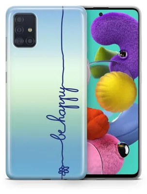 Produktbild von Handyhülle Schutzhülle für Samsung Galaxy A20e Case Cover Tasche Bumper Etuis TPU, Modell:Samsung Galaxy A20e, Motiv auswählen:Be Happy Blau