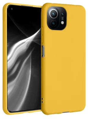 Produktbild von kwmobile Handyhülle für Xiaomi 11 Lite (5G) NE / Mi 11 Lite (5G) Hülle - TPU Case - Kabelloses Laden - Schutzhülle Cover in Honiggelb