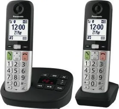Obrázek produktu pro Panasonic KX-TGU432, DECT telefon, Bezdrátové sluchátko, Identifikace volajícího, Černá, Stříbrná
