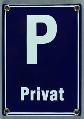 Produktbild von Emaille Schild Parkplatz Privat Privatparkplatz Verkehrsschild Verkehrszeichen Emailleschild Verbots
