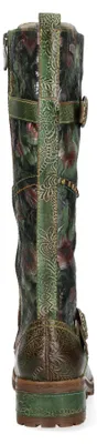 Produktbild von Laura Vita Damen Lederstiefel im Patchwork-Look mit Floralmuster Cocrailo 82, Größe:40 EU, Farbe:Grün