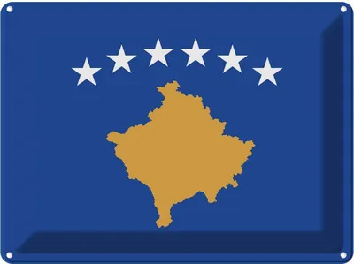 Produktbild von vianmo Blechschild 30x40 cm Kosovo Flagge Fahne Wappen