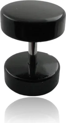 Produktbild von 316L Chirurgenstahl Fake Plug Ohrstecker mit Acryl in schwarz Größe - 8 mm