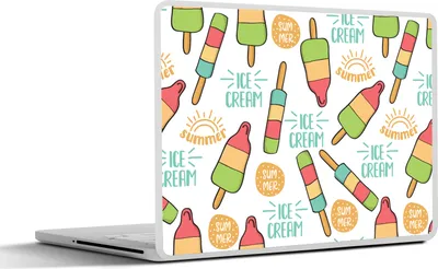 Produktbild von MuchoWow® Laptop Aufkleber Sticker Cover Eiscreme - Sommer - Muster 25x18 cm - Laptop-Deko