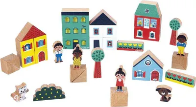 Image de Janod Crossroads - Jeu de blocs en bois pour la ville - 36dlg.