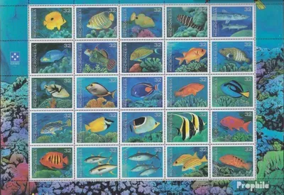 Produktbild von Briefmarken Mikronesien 1996 Mi 464-488 Zd-Bogen (kompl.Ausg.) postfrisch Einheimische Meeresfische