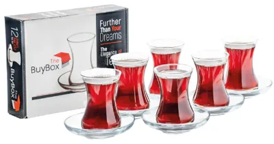 Teegläser-Set, 12-teilig, 120 ml, tulpenförmig, transparent