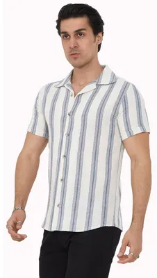 Produktbild von Megaman Herren Freizeit-Hemd Stretch Kurzarm Hemden | Blau | Medium