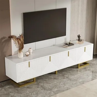 Obrázek produktu pro TV stolek – Moderní televizní stolek šířky 160 cm se zlatými detaily