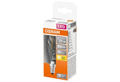 A product package for an LED light bulb.