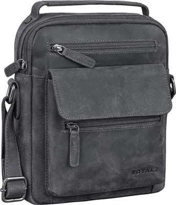 Produktbild von ROYALZ "Chandler" moderne Umhängetasche Herren klein Leder mit Henkel - Männer Handtasche zum Umhängen Echtleder Schultertasche Crossbody Messenger Bag viele Fächer