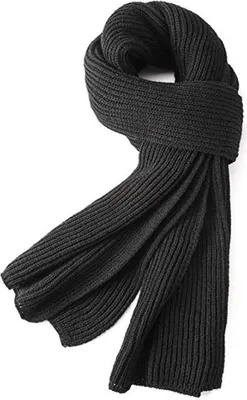 Produktbild von Schal Herren Winterschal Strickschal Uni Warmer Pure Farbe Schals, schwarz, Acrylfasern, Einfarbig