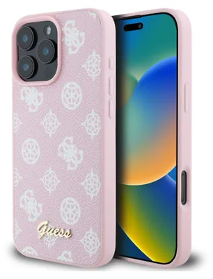 Produktbild von Guess GUHMP16XPGPYSP iPhone 16 Pro Max 6.9" pink hardcase Peony Script MagSafe Schutzhülle