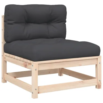 Produktbild von Gartensofa ohne Armlehnen mit Kissen Massivholz Kiefer