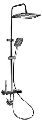 Obrázek produktu pro UnboxG sprchový systém Gunmetal s digitálním ukazatelem teploty, sprchovou hlavicí typu "déšť", ruční sprchou, sedací sprchou, 4 funkcemi a povrchovou úpravou PVD