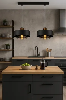 Obrázek produktu pro LUXOLAR - Závěsné svítidlo 2 plameny černá měď E27 60 W - Závěsné svítidlo do obývacího pokoje, kuchyně - Loft Design