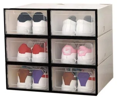 Productafbeelding van Set van 6 Stapelbare Transparante Schoenendozen