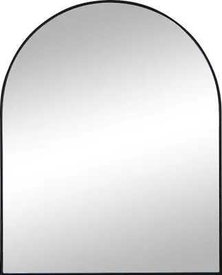 Produktbild von Halbkreisförmiger Metallspiegel - 65 × 80 cm (B × H) - schwarz - MAILEN