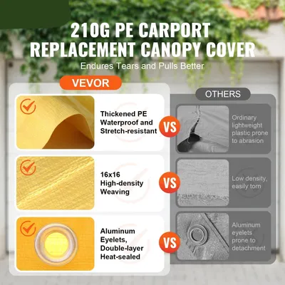 Image de Tente pour garage - Tente - Tente de réception - Tente pour carport - Tente pour carport - Tente pour garage - Tente de remplacement pour garage - 7,5 pouces