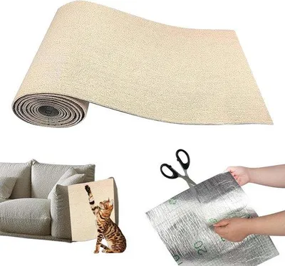 Obrázek produktu pro Samolepicí podložka pro kočky, nástěnná podložka, ochranná podložka na lavičku, 40 × 200 cm, khaki