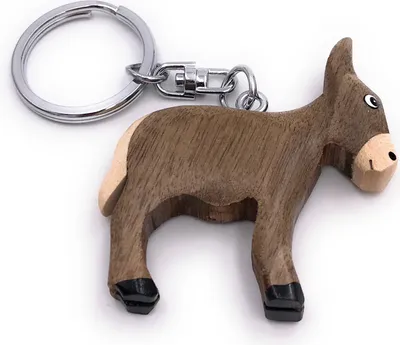 Image de Onwomania Porte-clés en bois Chèvre Chèvre de montagne Bouquetin Pendentif Charm