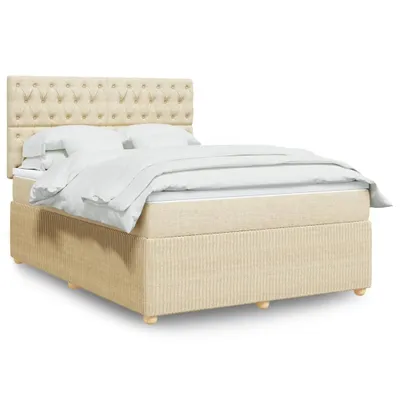 Produktbild von Boxspringbett mit Matratze Creme 160x200 cm Stoff, Klassische Betten 2024 Neu DesignMöbel
