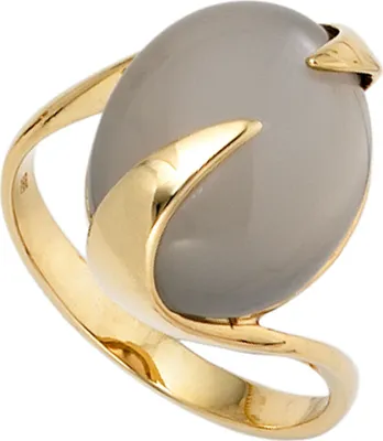 Produktbild von Ring Goldring Damenring mit Mondstein 585 Gold Gelbgold elegant Damen Innenumfang 50mm  Ø15.9mm