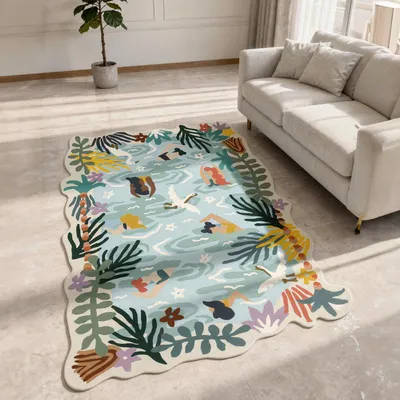 Produktbild von Conceptum Hypnose, Hochwertiger Teppich 160x230 cm, Blau, 100% Polyester, rutschfest