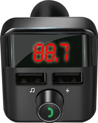 Image de Transmetteur Mp3 Fm pour voiture compatible Bluetooth Chargeur sans fil double Usb noir