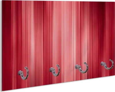 Produktbild von Wallario Handtuchhalter aus Glas, Motiv: Rot und schwarz gestreift - Abstraktes Streifenmuster, 30 x 20 cm mit 4 Haken