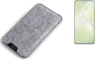 Produktbild von K-S-Trade Filz Handyhülle kompatibel mit Oppo K12x 5G CPH2667 Schutzhülle Filztasche Filz Tasche Case Sleeve Handy Hülle Filzhülle grau