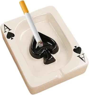 Productafbeelding van Keramische asbak, handgemaakt, 13,5 x 10,5 x 3,5 cm, geschikt voor binnen- en buitengebruik