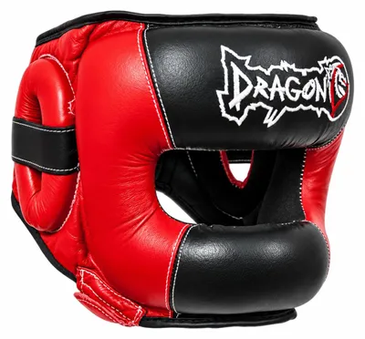 Immagine prodotto di DragonDo 11751-L Casco da boxe professionale in vera pelle con visiera in acciaio – Protezione per la testa ad alta resistenza, ideale per allenamento e sport da combattimento – Protezione rinforzata contro i colpi – Rosso e nero (XL)