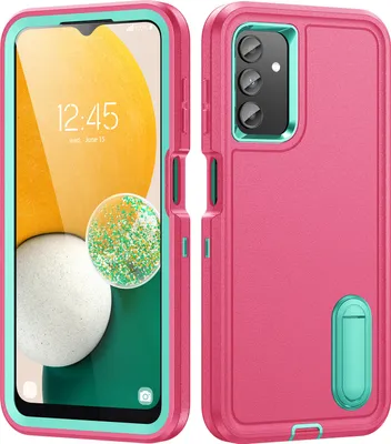 Immagine prodotto di Custodia per Samsung Galaxy A13 4G / 5G / A04S Custodia protettiva ibrida antiurto a tre strati con supporto rosa
