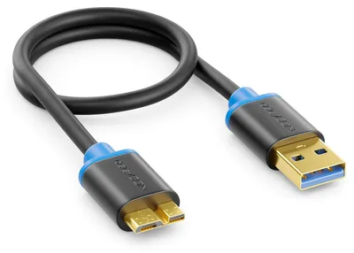 Produktbild von deleyCON 0,30m Micro USB 3.0 Kabel USB-A auf Micro-B 5 Gbit/s - Schwarz