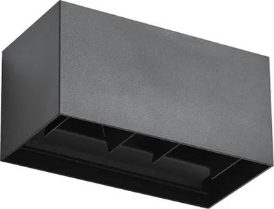 Produktbild von Lindby LED-Außenwandlampe Nivar, eckig, schwarz, 20cm, IP54