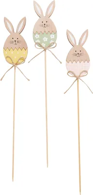 Produktbild von VBS Holz-Stecker "Hase", 3er-Set