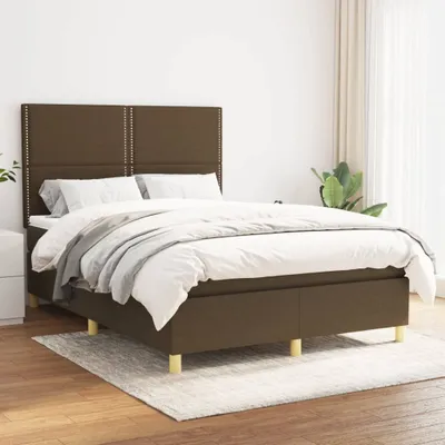 Produktbild von Maison Exclusive - Boxspringbett mit Matratze Dunkelbraun 140x190 cm Stoff