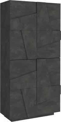 Produktbild von Schuhschrank Dlerd, Mehrzweckschrank mit 4 Flügeltüren, Eingangsschuhregal, 100 % Italy, cm 81x38h167, Slate