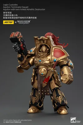 Obrázek produktu pro Warhammer The Horus Heresy Actionfigur 1/18 Legio Custodes Aquilon Terminator Squad Aquilon s dvojspojkou Adrathic Destructor 14 cm