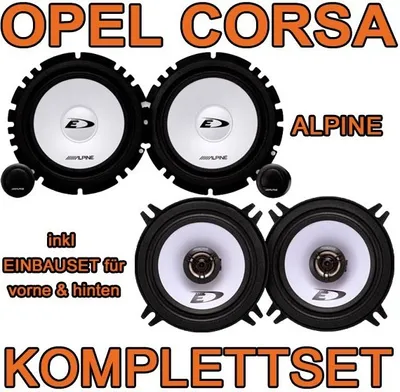 Produktbild von Alpine SXE Komplettset für vorne & hinten für Opel Corsa B, C - justSOUND
