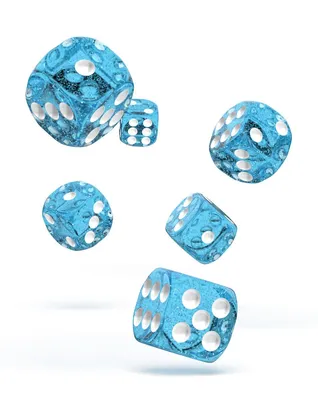Produktbild von Oakie Doakie Dice W6 Würfel 16 mm Speckled - Hellblau 12 Stück